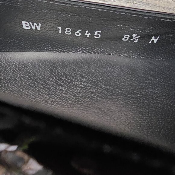 Stuart Weitzman Black Patent Leather Buckle Slip On Loafer Shoe - Picture 8 of 8